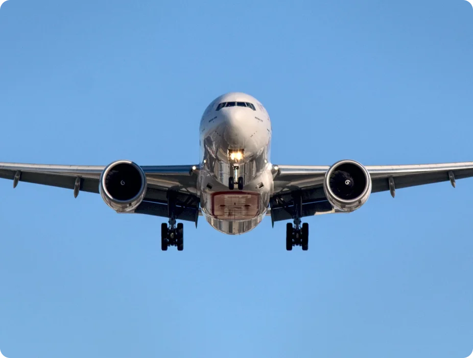 Commercial airplane in flight